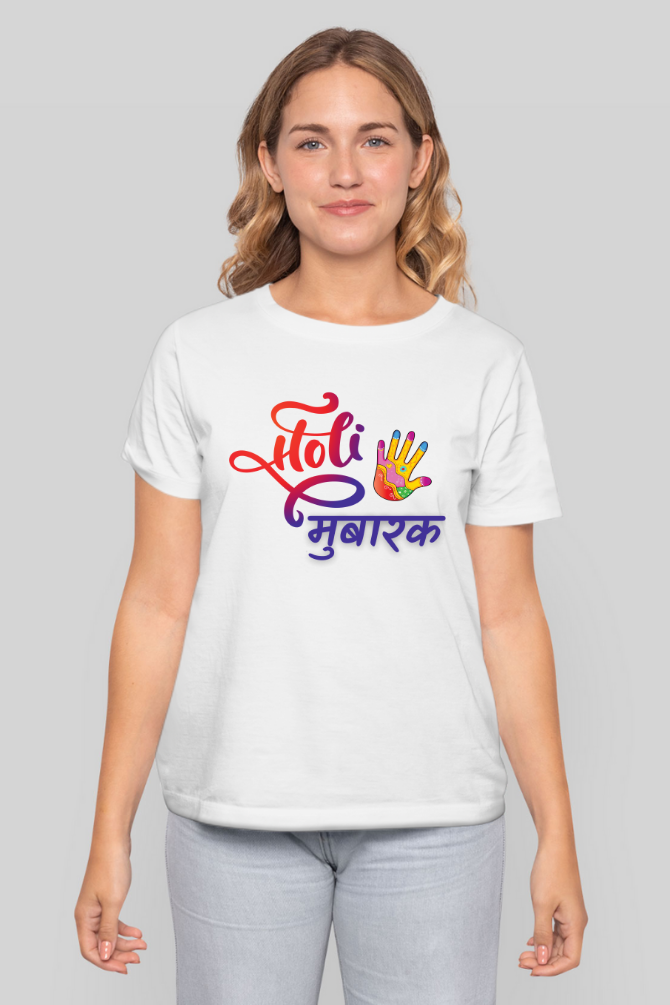 Holi Mubaarak T-Shirt For Women - WowWaves - 4