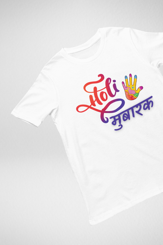 Holi Mubaarak T-Shirt For Women - WowWaves - 3