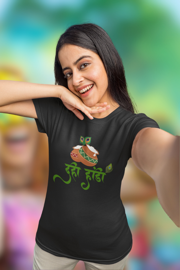 Dahi Handi Holi T-Shirt For Women - WowWaves