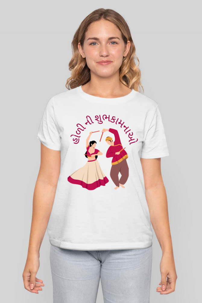 Holi Ni Subhakamna T-Shirt For Women - WowWaves - 3
