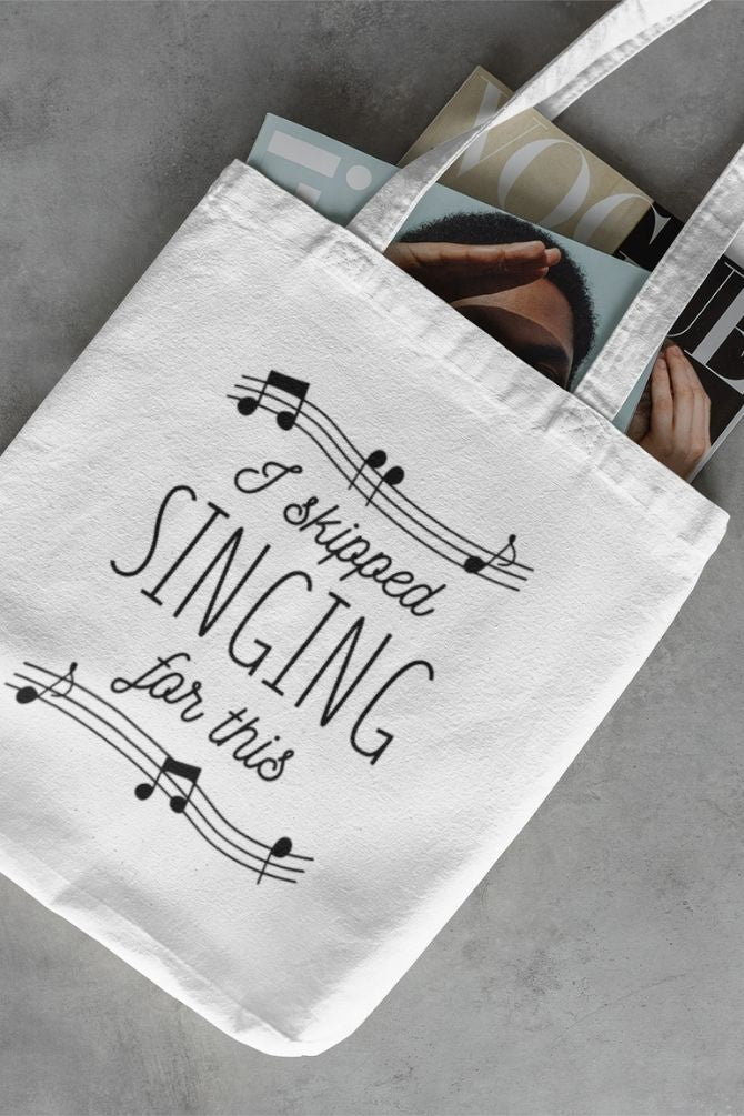 Musical Singing Notes Zipper Tote Bag -1