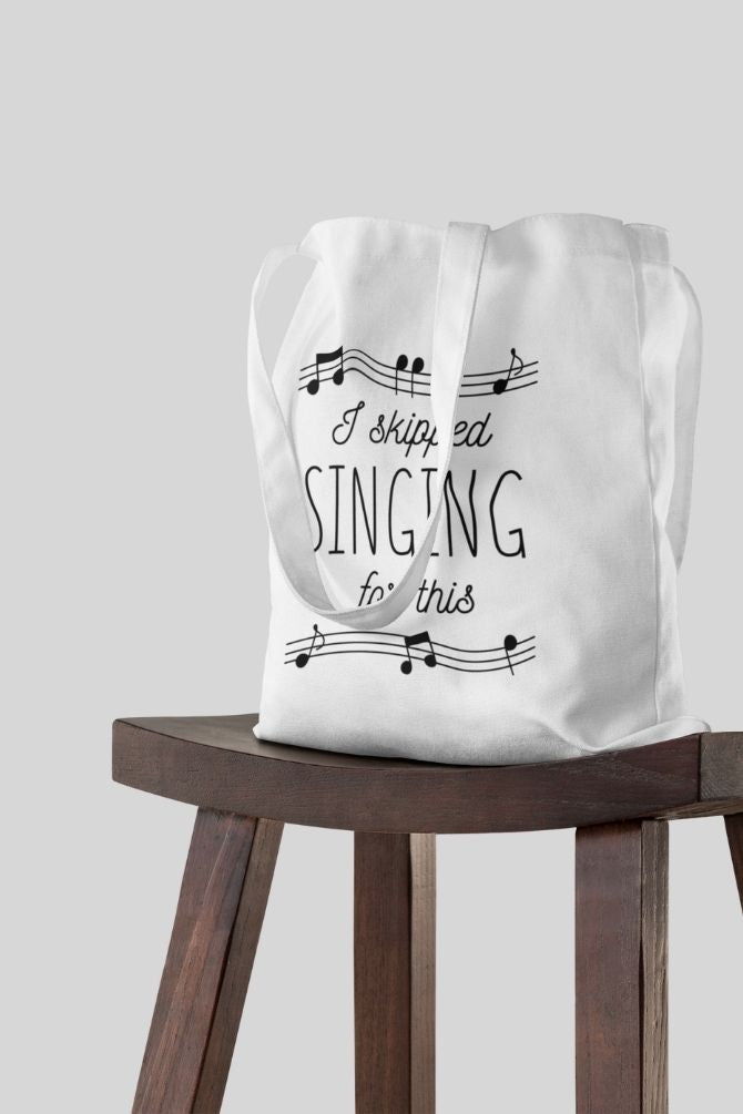 Musical Singing Notes Zipper Tote Bag -3