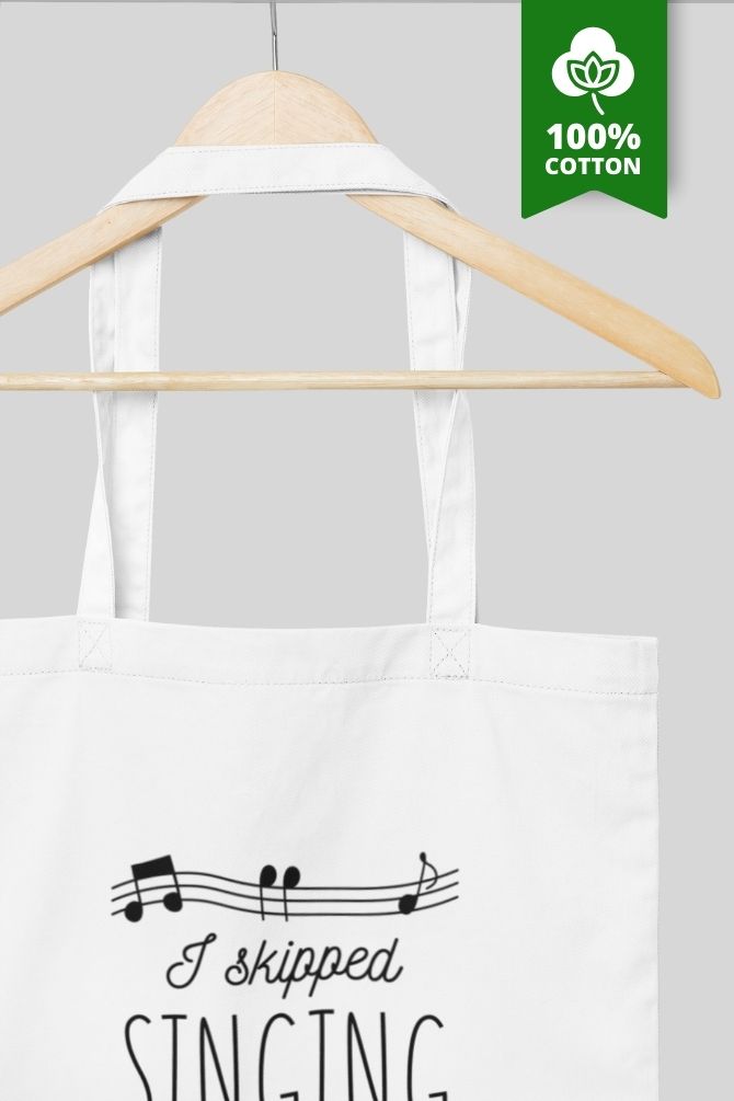 Musical Singing Notes Zipper Tote Bag -4