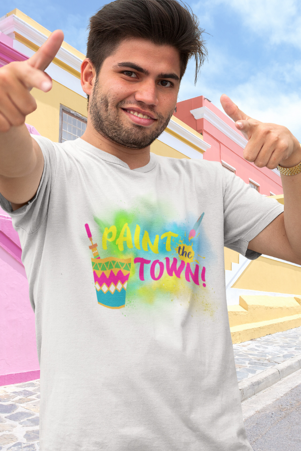 Paint The Town Holi T-Shirt For Men - WowWaves