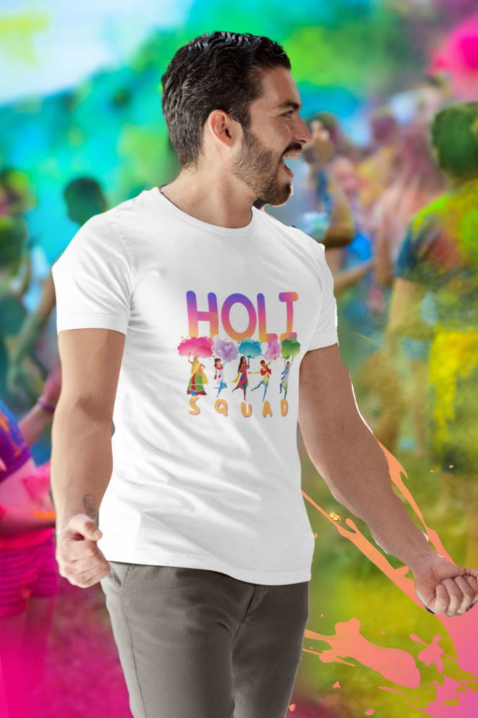 Colourful Holi Squad T-Shirt For Men - WowWaves - 2