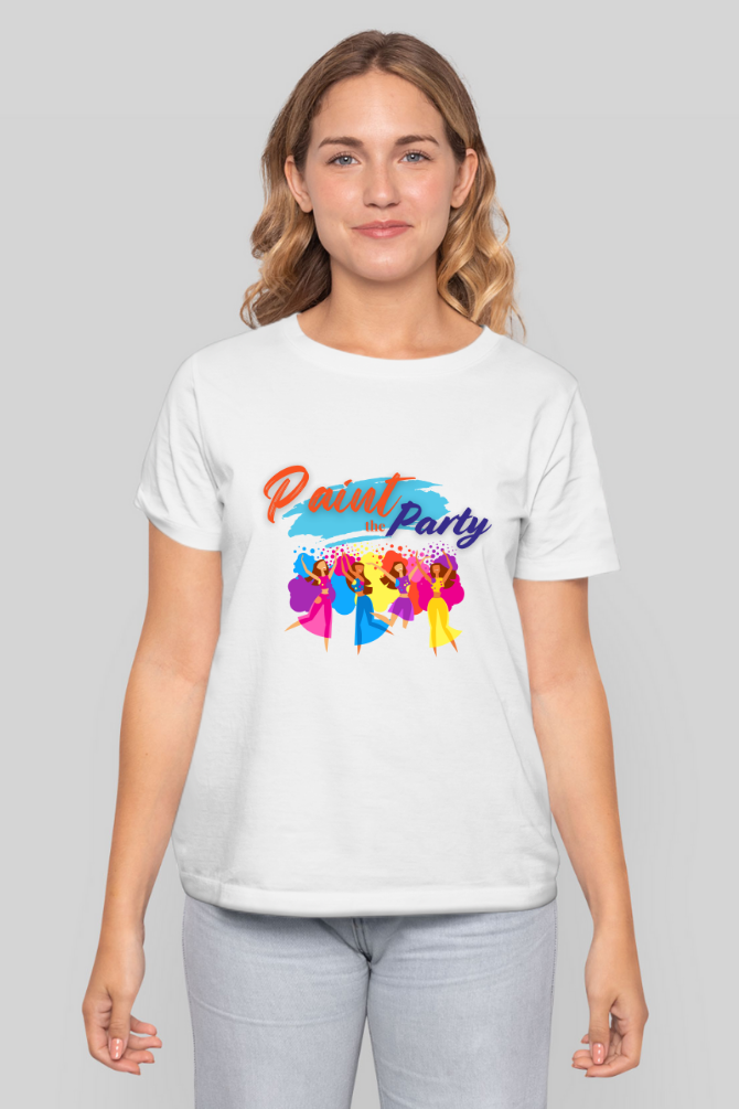 Paint The Holi Party T-Shirt For Women - WowWaves - 4