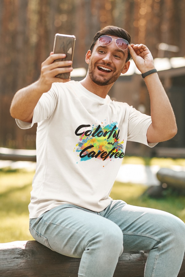 Colorful & Carefree Holi T-Shirt For Men - WowWaves