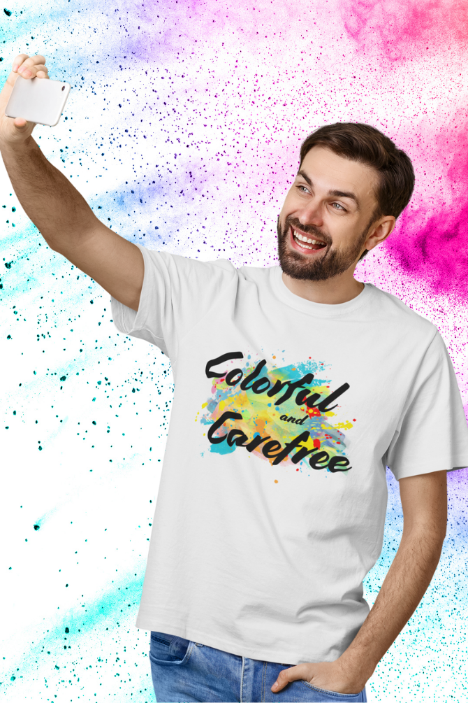 Colorful & Carefree Holi T-Shirt For Men - WowWaves - 2