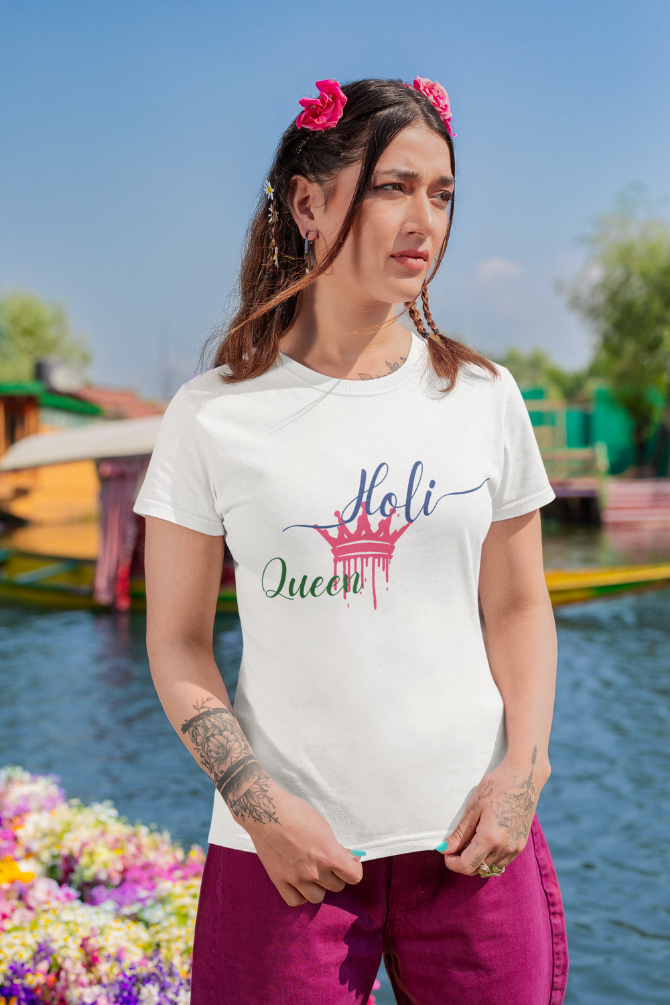 Colorful Holi Queen! T-Shirt For Women - WowWaves - 2