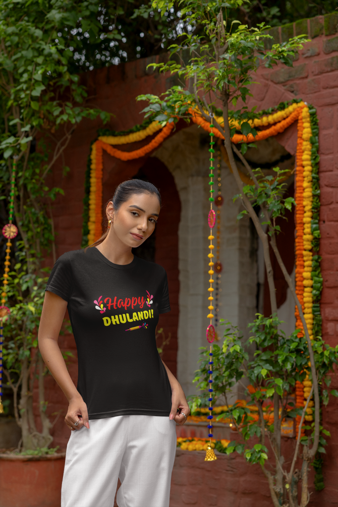Happy Dhoolivandan T-Shirt For Women - WowWaves