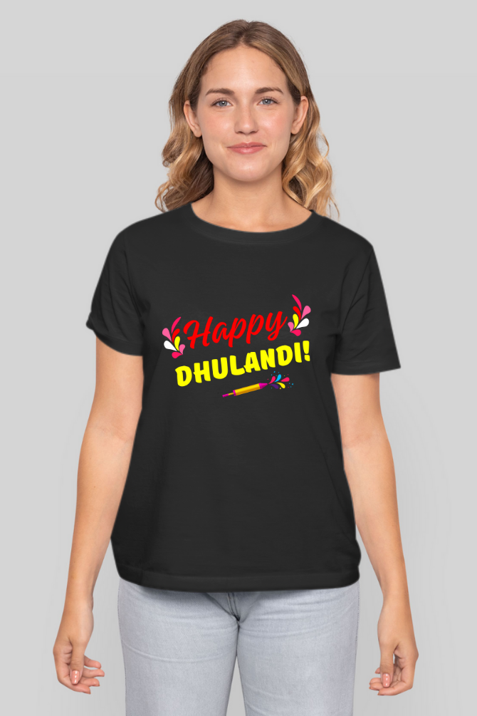 Happy Dhoolivandan T-Shirt For Women - WowWaves - 3