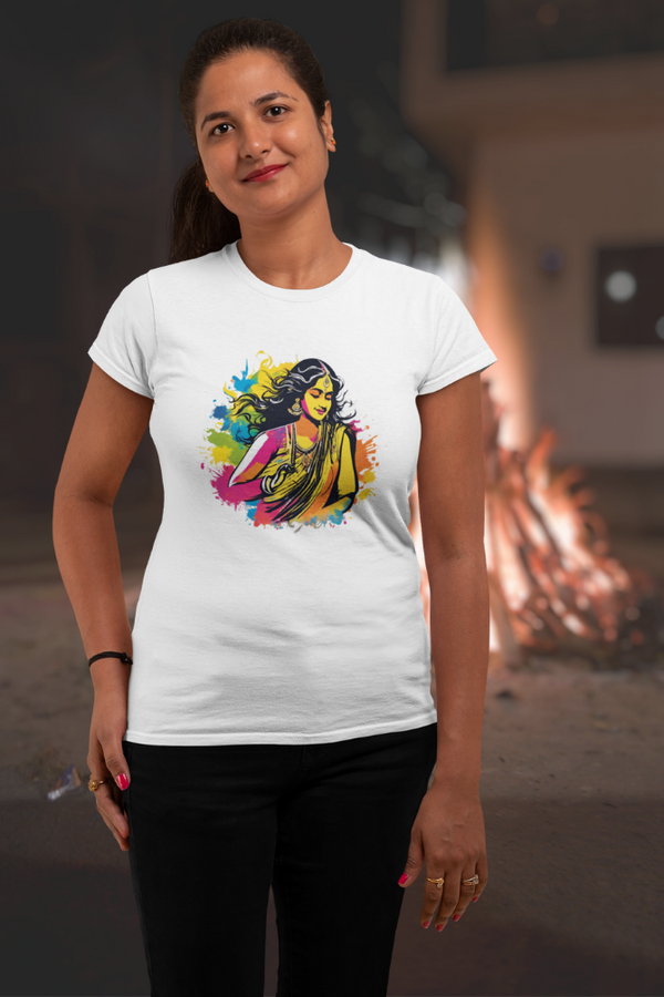 Happy Dhulandi Printed T-Shirt For Women - WowWaves