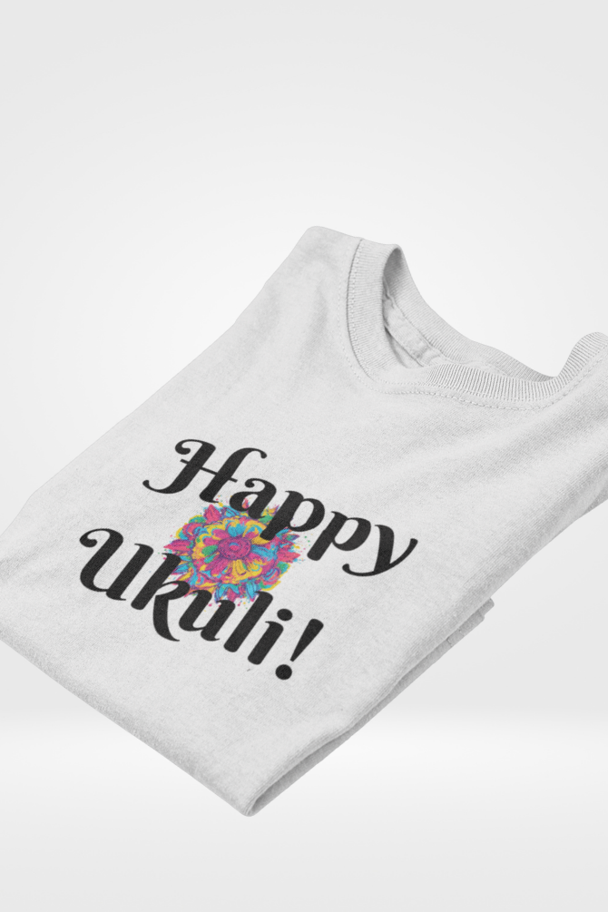 Happy Ukuli Vazhthukal! T-Shirt For Men - WowWaves - 2