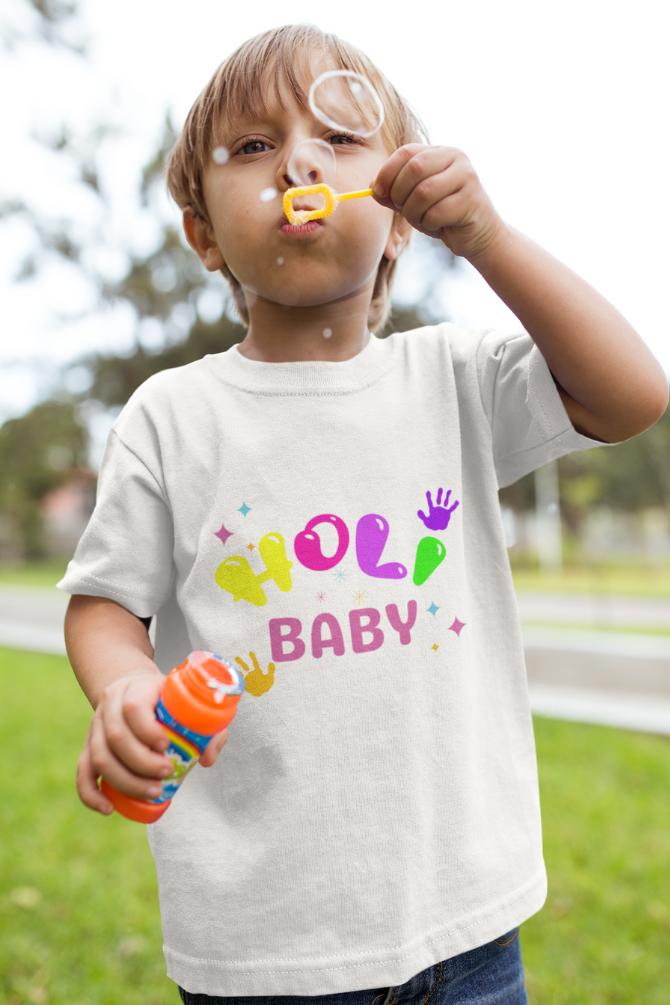 Holi Baby T-Shirt For Boy - WowWaves