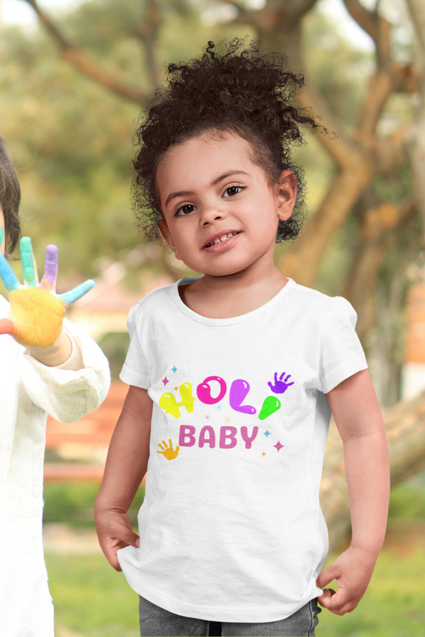 Holi Baby T-Shirt For Girl - WowWaves