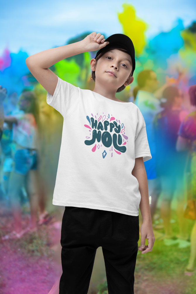 Happy Holi T-Shirt For Boy - WowWaves