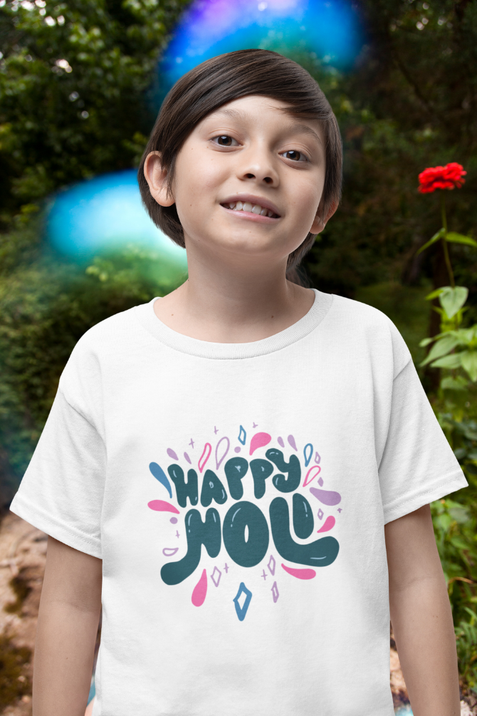 Happy Holi T-Shirt For Boy - WowWaves - 2