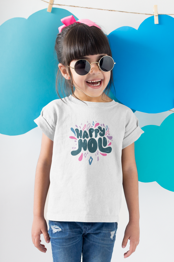 Happy Holi T-Shirt For Girl - WowWaves