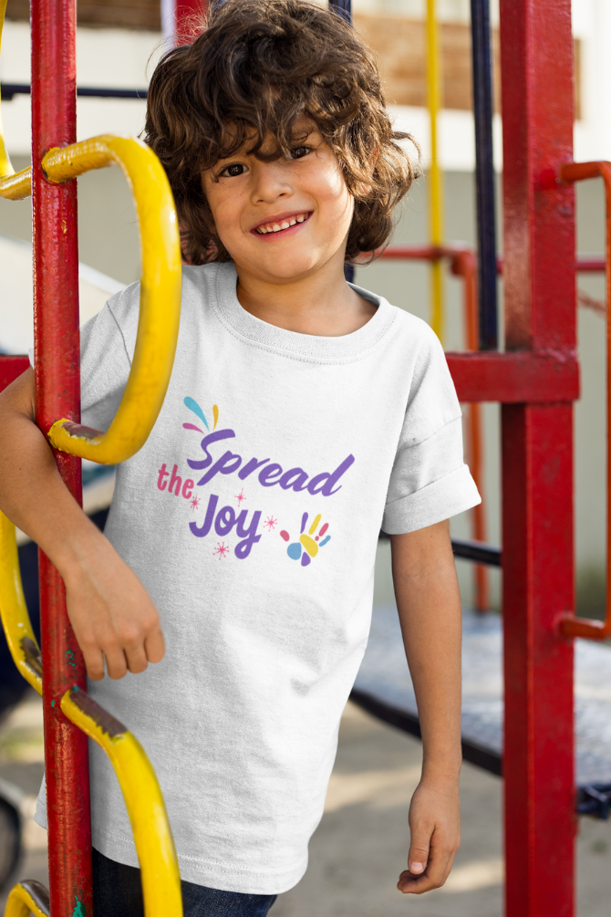 Spread The Joy Holi T-Shirt For Boy - WowWaves
