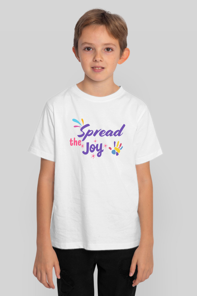 Spread The Joy Holi T-Shirt For Boy - WowWaves - 4