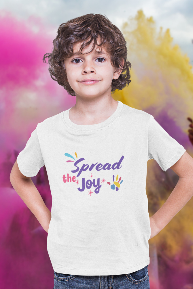 Spread The Joy Holi T-Shirt For Boy - WowWaves - 2