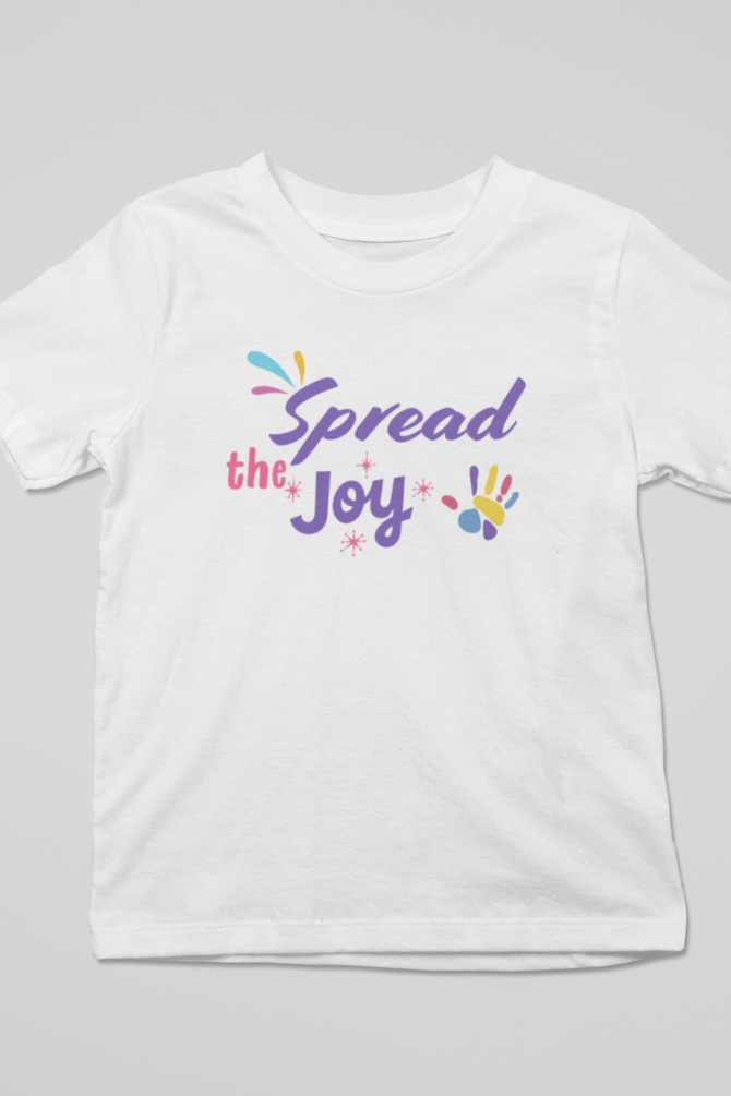 Spread The Joy Holi T-Shirt For Girl - WowWaves - 3