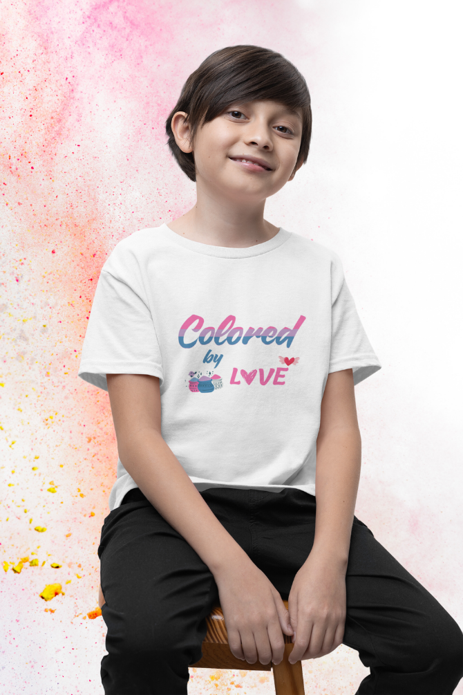 Colored By Love. Holi T-Shirt For Boy - WowWaves