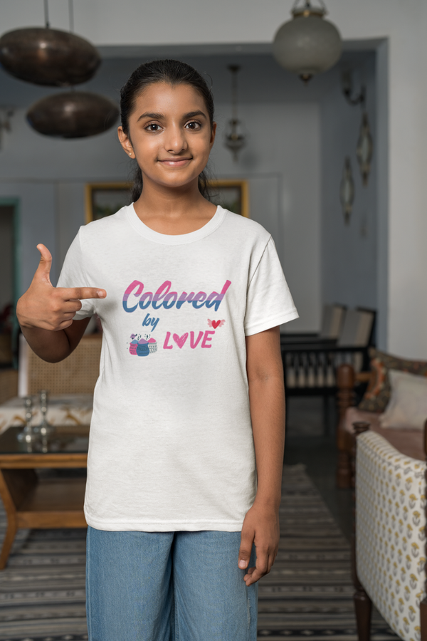 Colored By Love. Holi T-Shirt For Girl - WowWaves