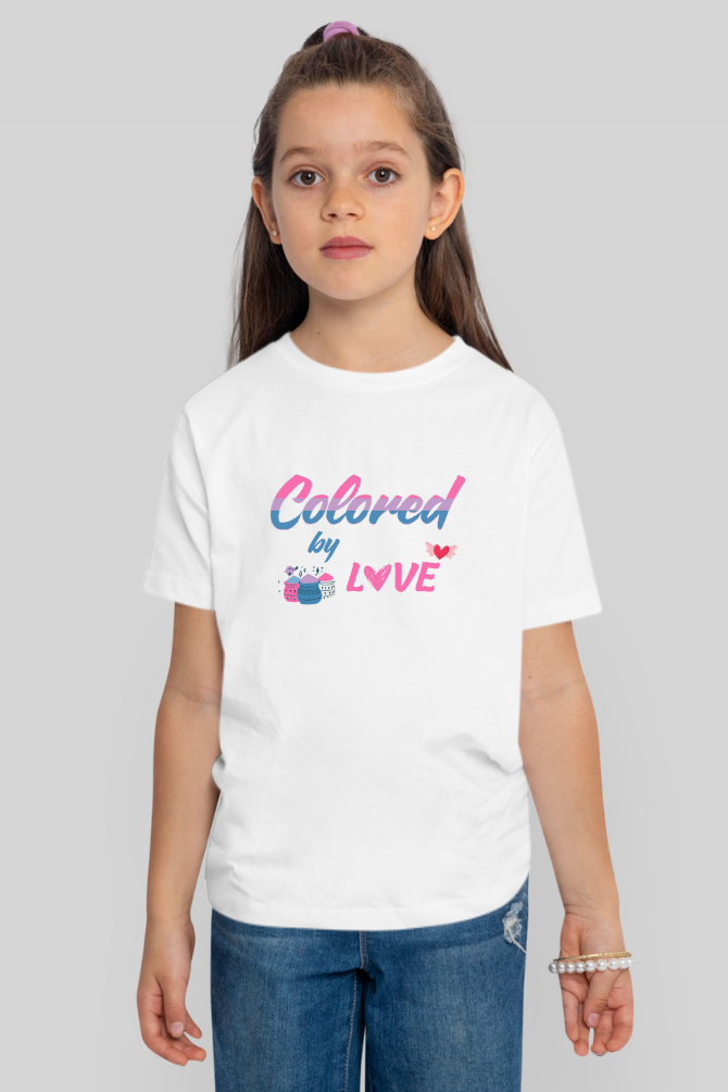 Colored By Love. Holi T-Shirt For Girl - WowWaves - 2