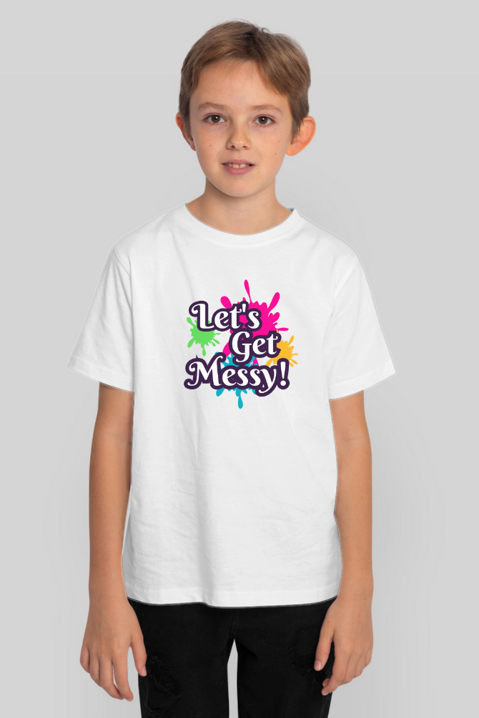 Let'S Get Messy! Holi T-Shirt For Boy - WowWaves - 2