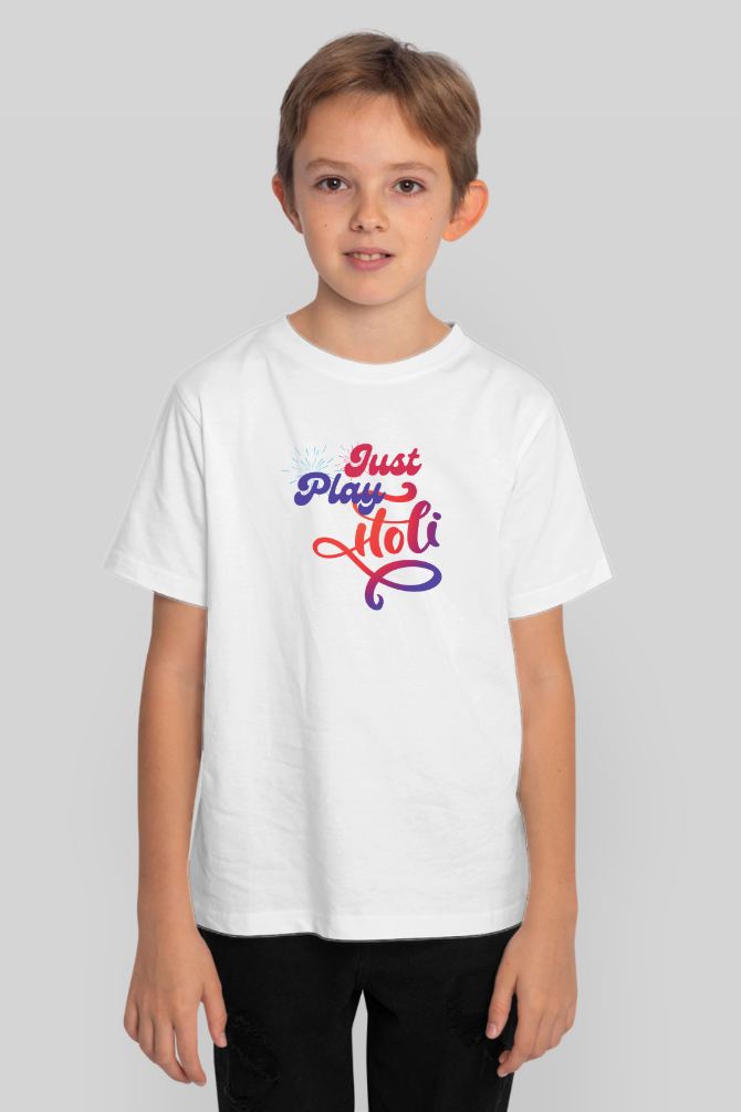 Just Play Holi T-Shirt For Boy - WowWaves - 4