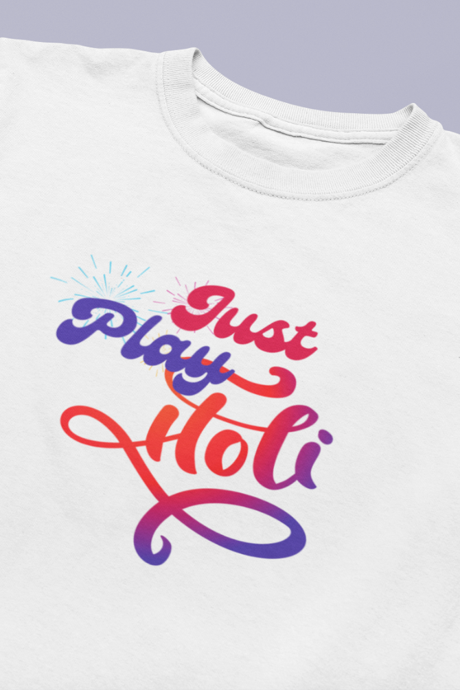 Just Play Holi T-Shirt For Boy - WowWaves - 1