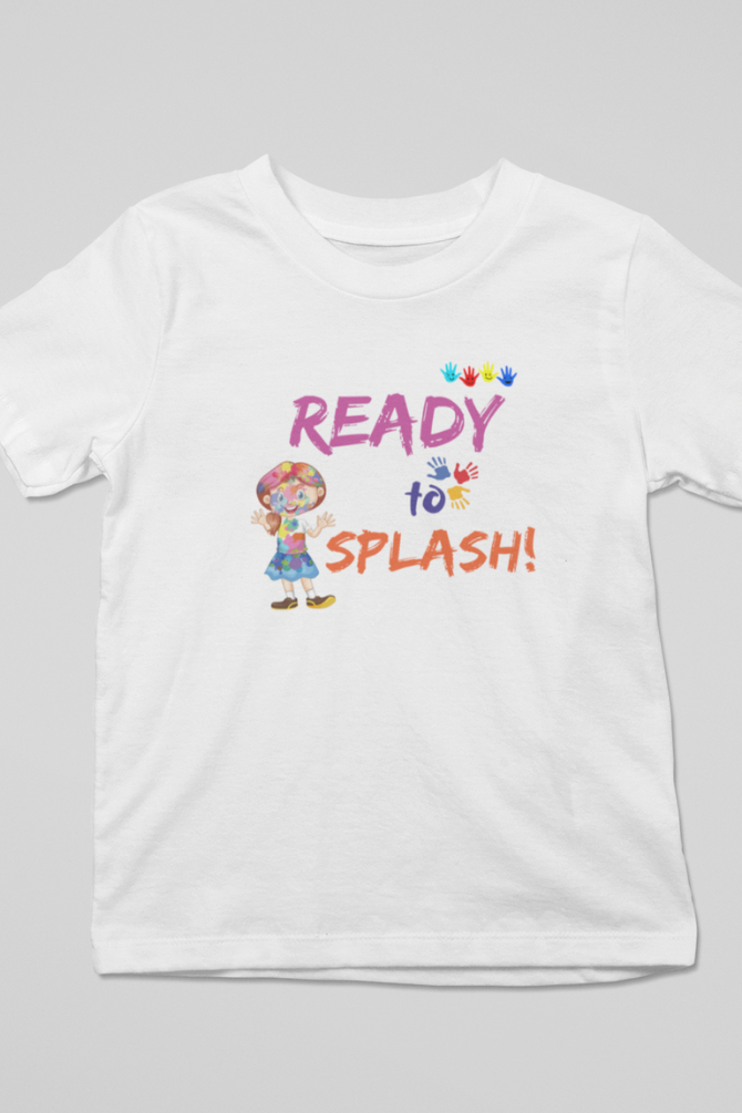 Ready To Splash! Holi T-Shirt For Girl - WowWaves - 3