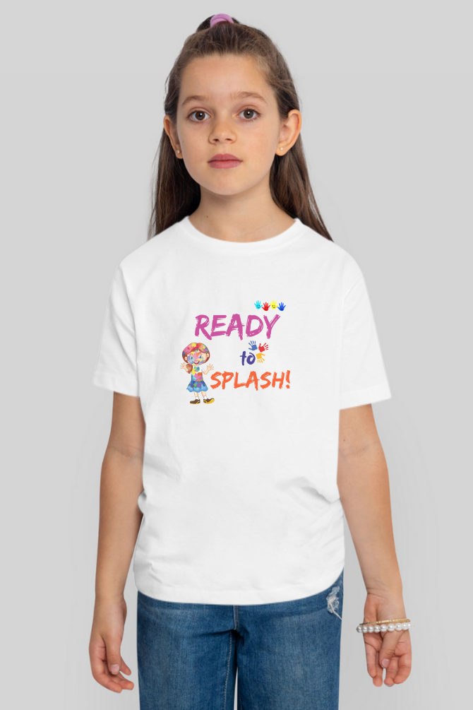 Ready To Splash! Holi T-Shirt For Girl - WowWaves - 4