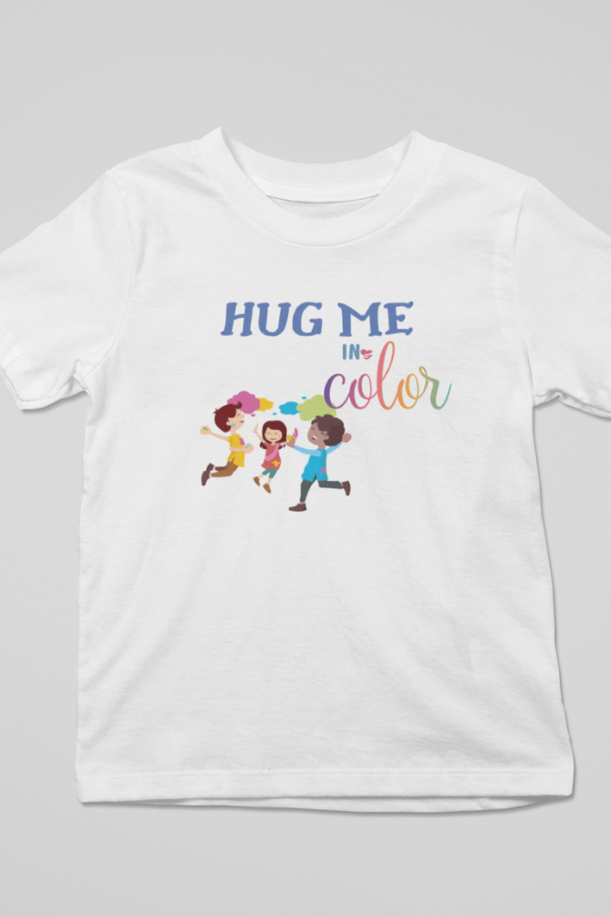 Hug Me In Colors! Holi T-Shirt For Boy - WowWaves - 3