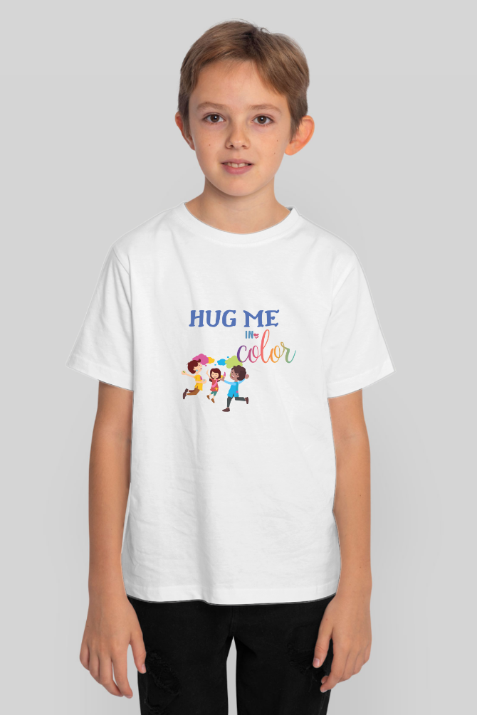 Hug Me In Colors! Holi T-Shirt For Boy - WowWaves - 4