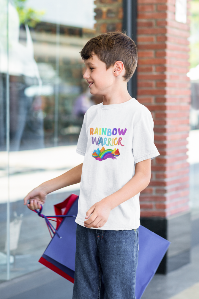Rainbow Warrior! Holi T-Shirt For Boy - WowWaves - 2