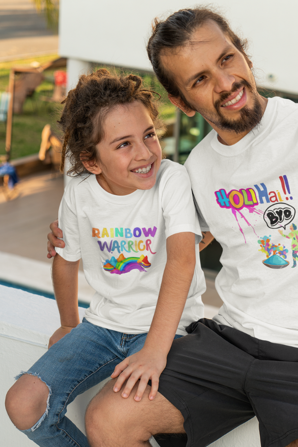 Rainbow Warrior! Holi T-Shirt For Boy - WowWaves
