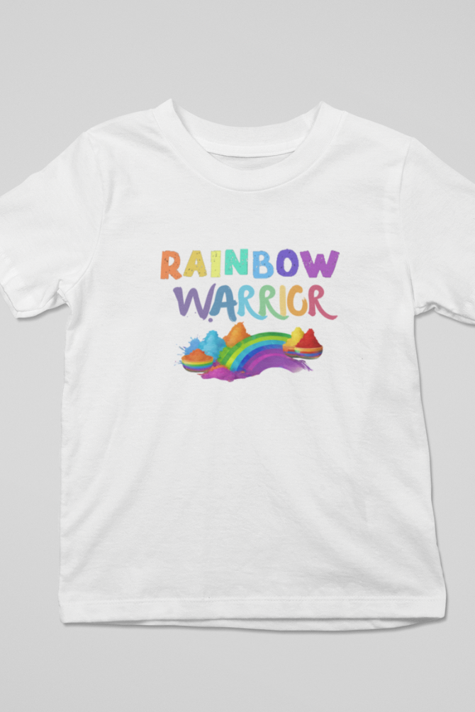 Rainbow Warrior! Holi T-Shirt For Boy - WowWaves - 3