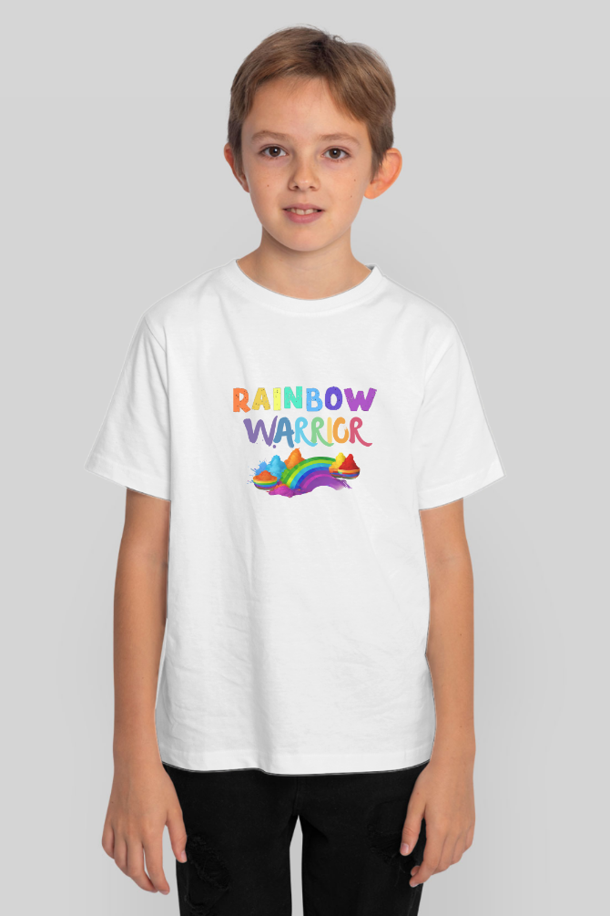 Rainbow Warrior! Holi T-Shirt For Boy - WowWaves - 4