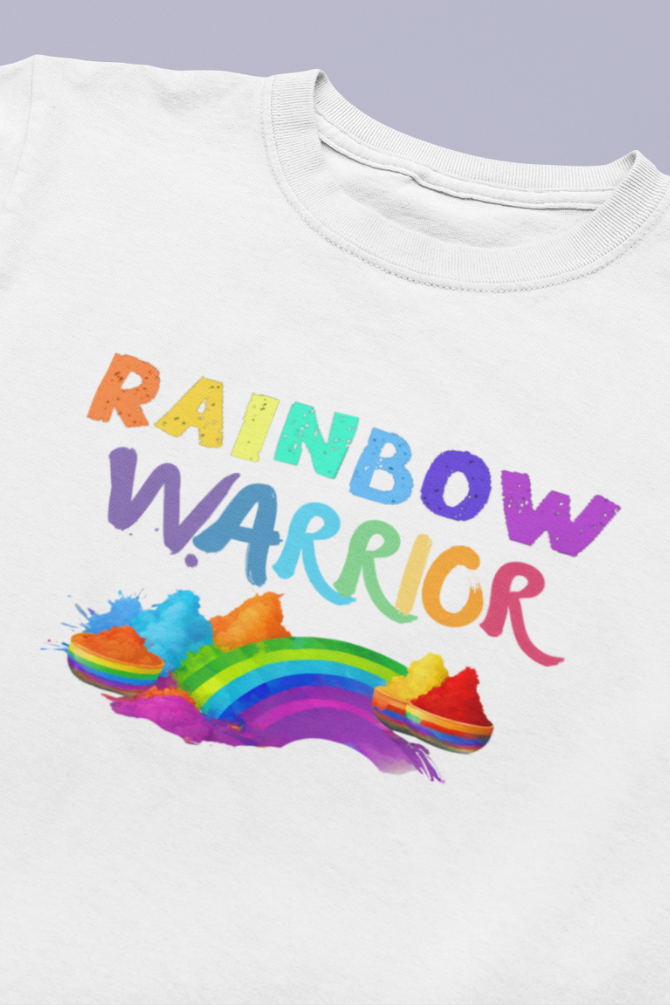 Rainbow Warrior! Holi T-Shirt For Boy - WowWaves - 1