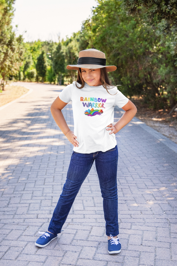 Rainbow Warrior! Holi T-Shirt For Girl - WowWaves