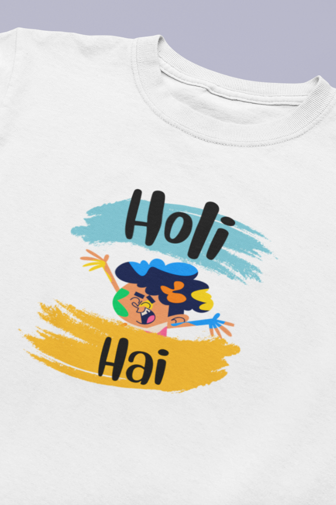 Holi Hai Printed T-Shirt For Girl - WowWaves - 1