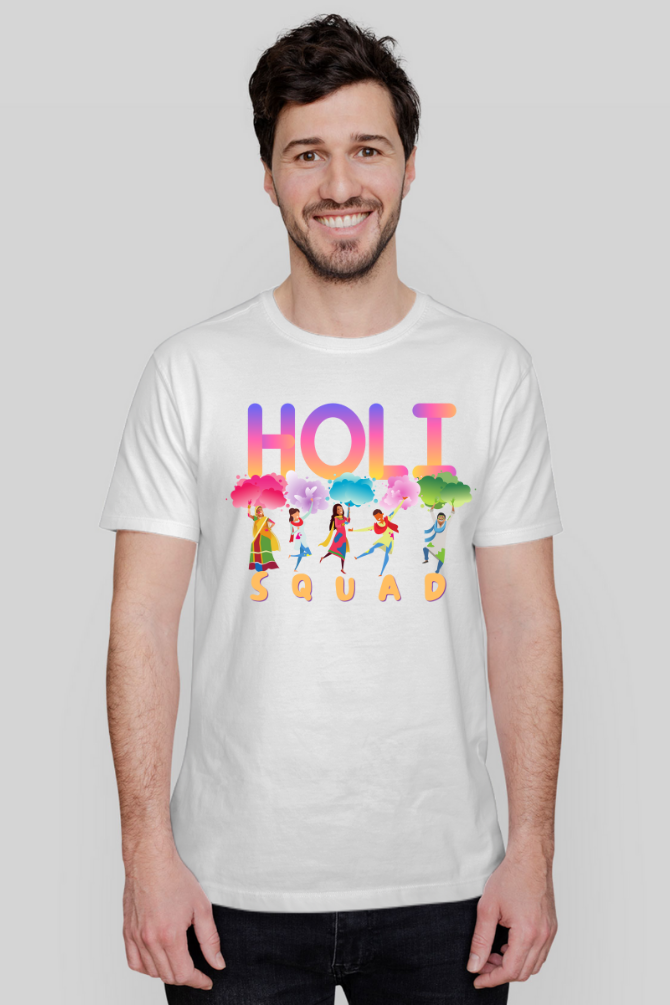 Colourful Holi Squad T-Shirt For Men - WowWaves - 5