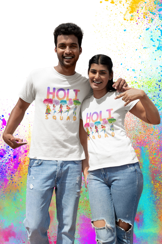 Colourful Holi Squad T-Shirt For Women - WowWaves - 2