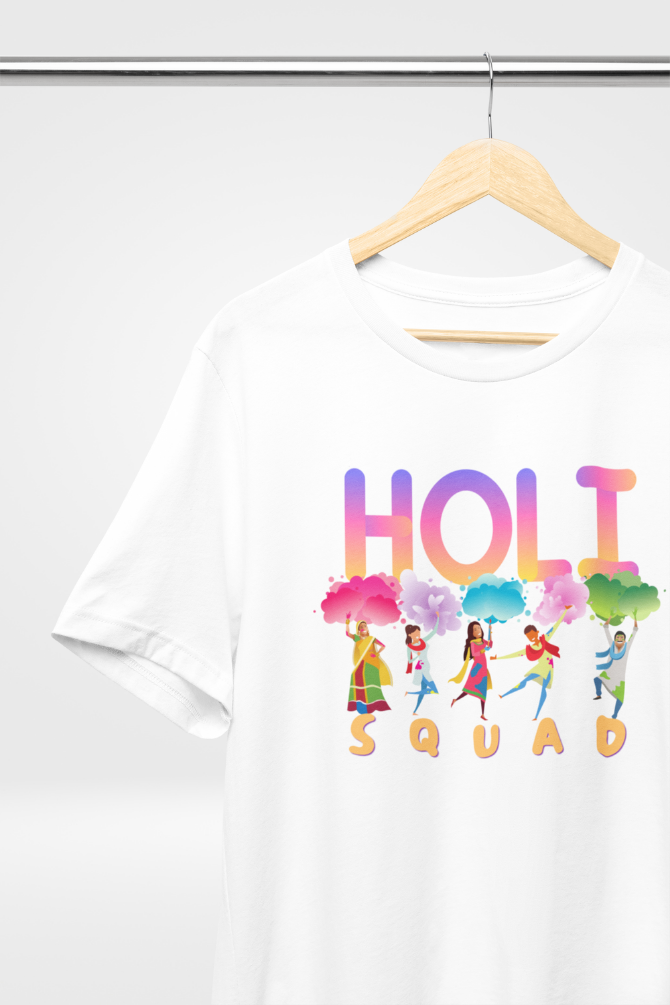Colourful Holi Squad T-Shirt For Women - WowWaves - 3