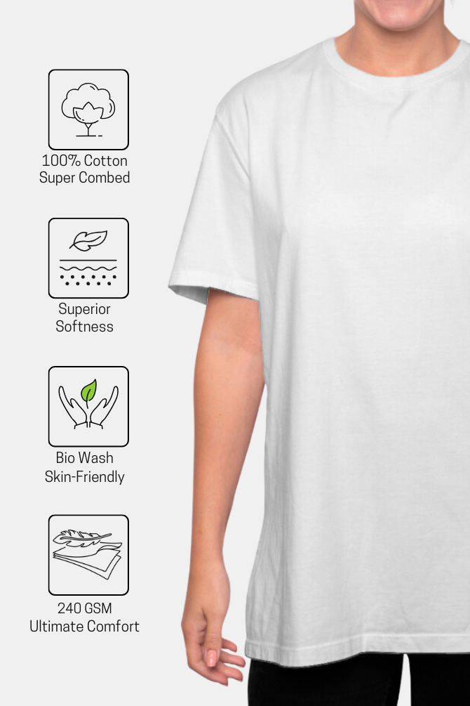 White Oversized T-Shirt For Women - WowWaves - 6