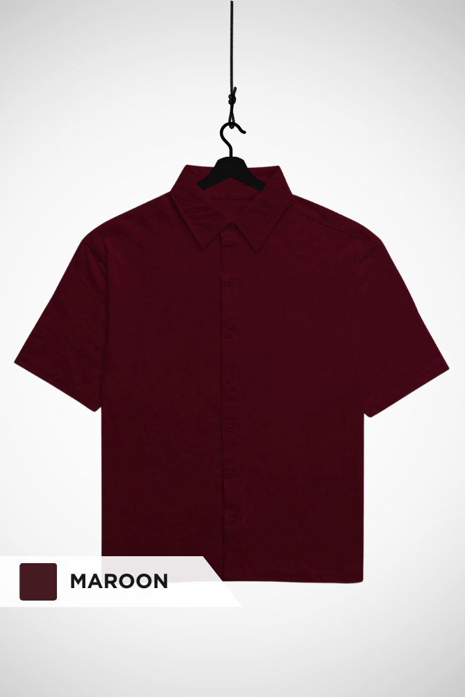 Black and Maroon Oversized Shirts Combo - 2