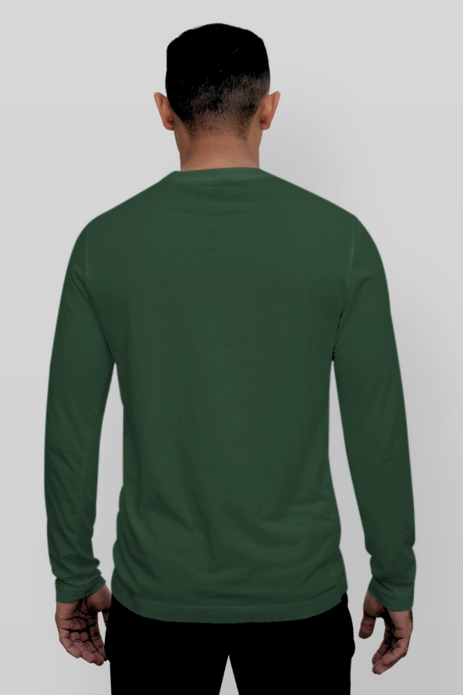 Bottle Green Full Sleeve T-Shirt For Men - WowWaves - 7
