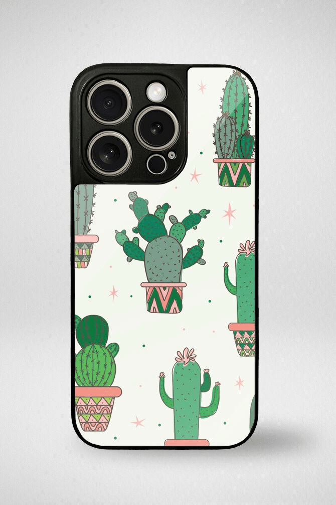 Cactus Glass Mobile Case - iPhone, Samsung & OnePlus -1